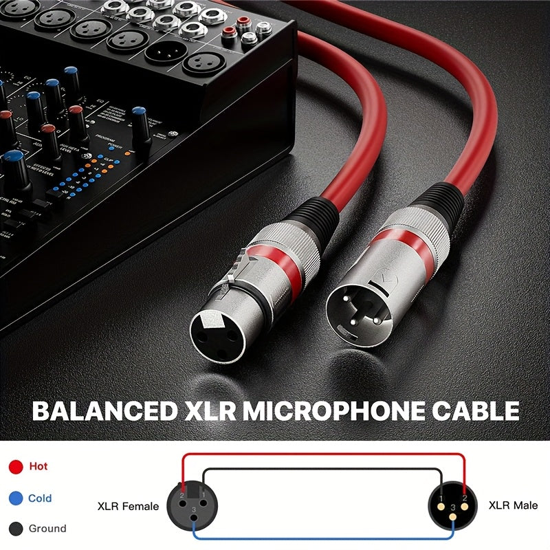 4 piezas, cable de micrófono de 7,62 metros, equipo profesional, cable XLR de alta calidad - XLR masculino a femenino para micrófono de escenario, modelo, temporada de graduación, día del padre, regalo de cumpleaños, cubierta protectora de PVC, cable de