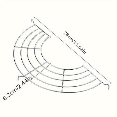 Rejilla Semicircular Versátil de Acero Inoxidable 304 para BBQ, Freír y Cocinar al Vapor - Diseño de Drenaje de Aceite e Isolación