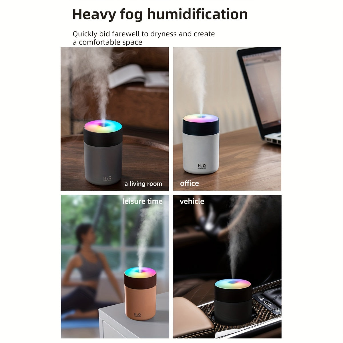 1 Unidad, Humidificador Silencioso De Luz Nocturna De Color, Humidificador Portátil USB Mini Para Oficina, Escritorio De Coche, Difusor Perfumado, Adecuado Para Hidratación Y Humectación De La Piel, Apagado Automático Con 2 Modos De Pulverización, Regalo