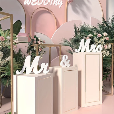 Encanto Romántico: Elegantes Letreros de Madera Blancos para Señor y Señora en Bodas - Decoración de Mesa con Letras Elegantes para Fiestas, Cenas o Exhibición en la Pared del Hogar, Perfectos para Celebraciones de Bodas, Decoración de Mesa de Boda | Let