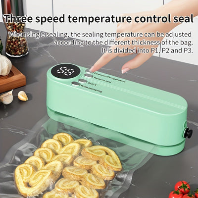 Sellador al Vacío Portátil Recargable por USB con Bolsas Herméticas y Bomba de Sellado Rápido Incluida – Diseño Compacto para Conservar Alimentos como Bocadillos, Carne, Frutas, Verduras, Máquina Selladora al Vacío