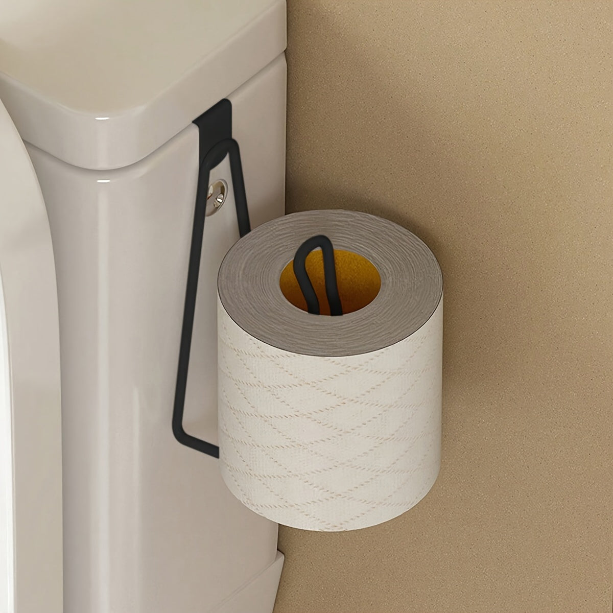 Soporte para Papel Higiénico de Hierro Forjado Montado en la Pared - Fácil de instalar sin taladro, diseño que ahorra espacio, para almacenamiento de papel higiénico, multiusos