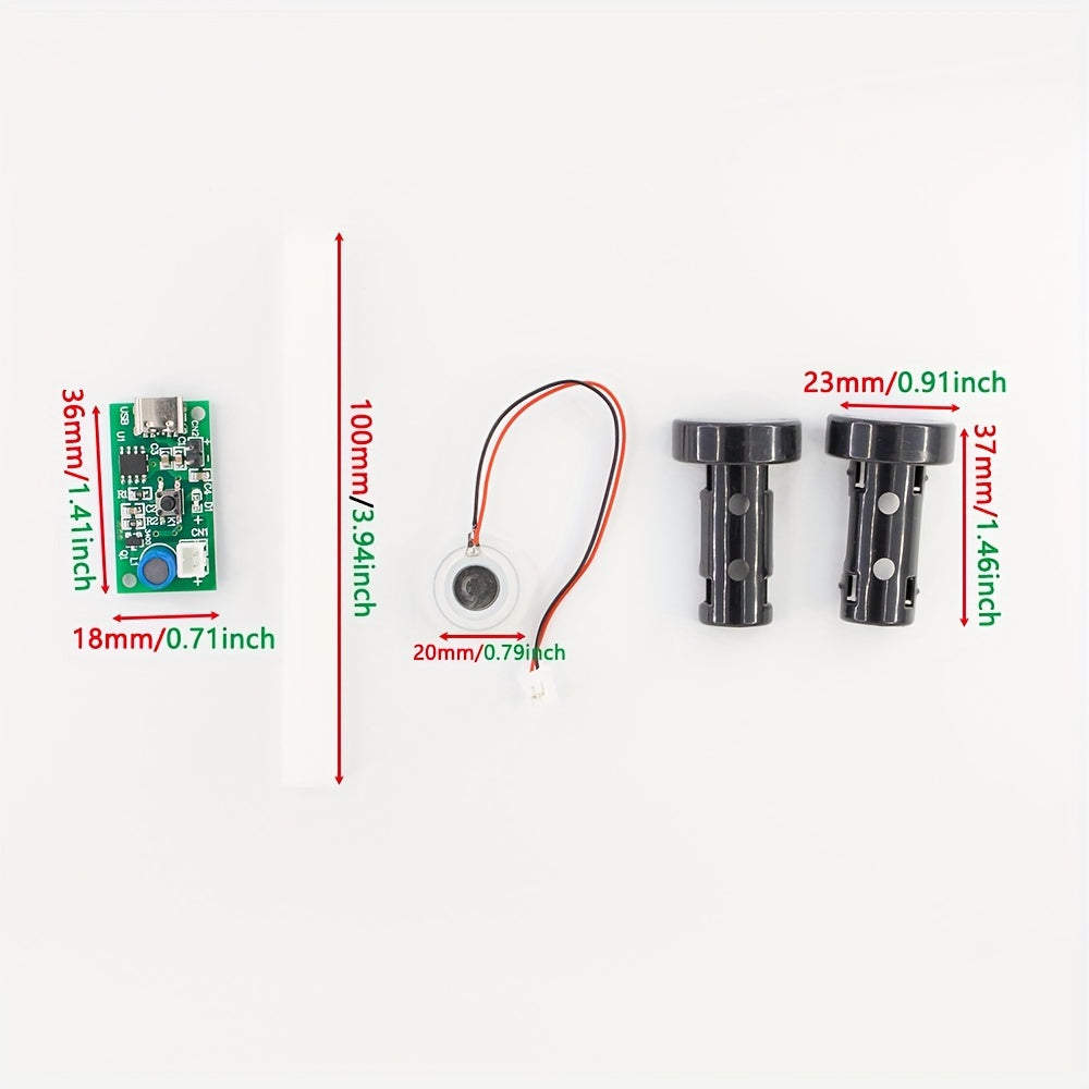 1 Juego, Set de accesorios para humidificador DIY, Hoja atomizadora + Hisopo de algodón + Placa de circuito del controlador + Soporte Tipo-C 5V 300ma 1.5-2W Placa de circuito de control del controlador del humidificador de pulverización atomizadora Gran