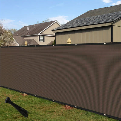 1 pantalla de privacidad resistente color café, 213.36 cm x 15.24 m, marco de nailon con bridas para jardín, patio o traspatio, ideal para protección de paredes, regalo de Navidad y Año Nuevo