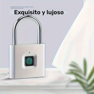 Candado inteligente portátil con huella digital, carga USB, resistente al óxido, solución antirrobo sin llave para equipaje y maletas