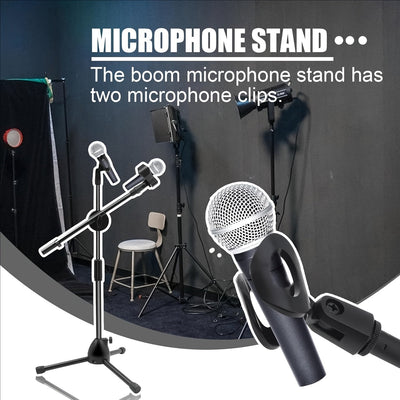 Soporte de Micrófono Ajustable para Erhu, Guitarra y Sonido en Vivo - Base Trípode Metálica Resistente con Diseño Plegable, Patas de Goma & Brazo Telescópico (45-75cm, ), Equipo de Grabación de Estudio, Construcción Robusta, Profesionalismo Musical