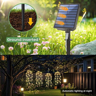 4 Conjuntos de Candelabros Decorativos para Exterior para Luces de Patio y Jardín, 265 Leds, Luces de Hadas, 8 Modos, Candelabros Solares para Patio, Paisaje, Parque, Fiesta, Tienda, Patio, Decoraciones de Árbol, Perfecto para Decoraciones de Día de la I