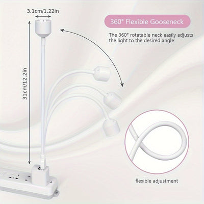 Linterna Portátil Mini para Secado de Uñas - Luz Blanca Ajustable con Cuello Flexible, Secador Rápido para Gel y Esmalte USB Recargable, Ideal para Manos y Pies en Casa o Viajes (Sin Pilas Necesarias)