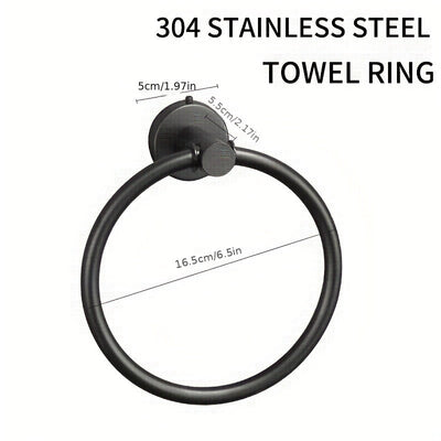 1pc Anillos De Toalla De Acero Inoxidable, Anillo De Toalla Redondo Para Baño Cocina, Toallero Montado En La Pared Barra De Toalla