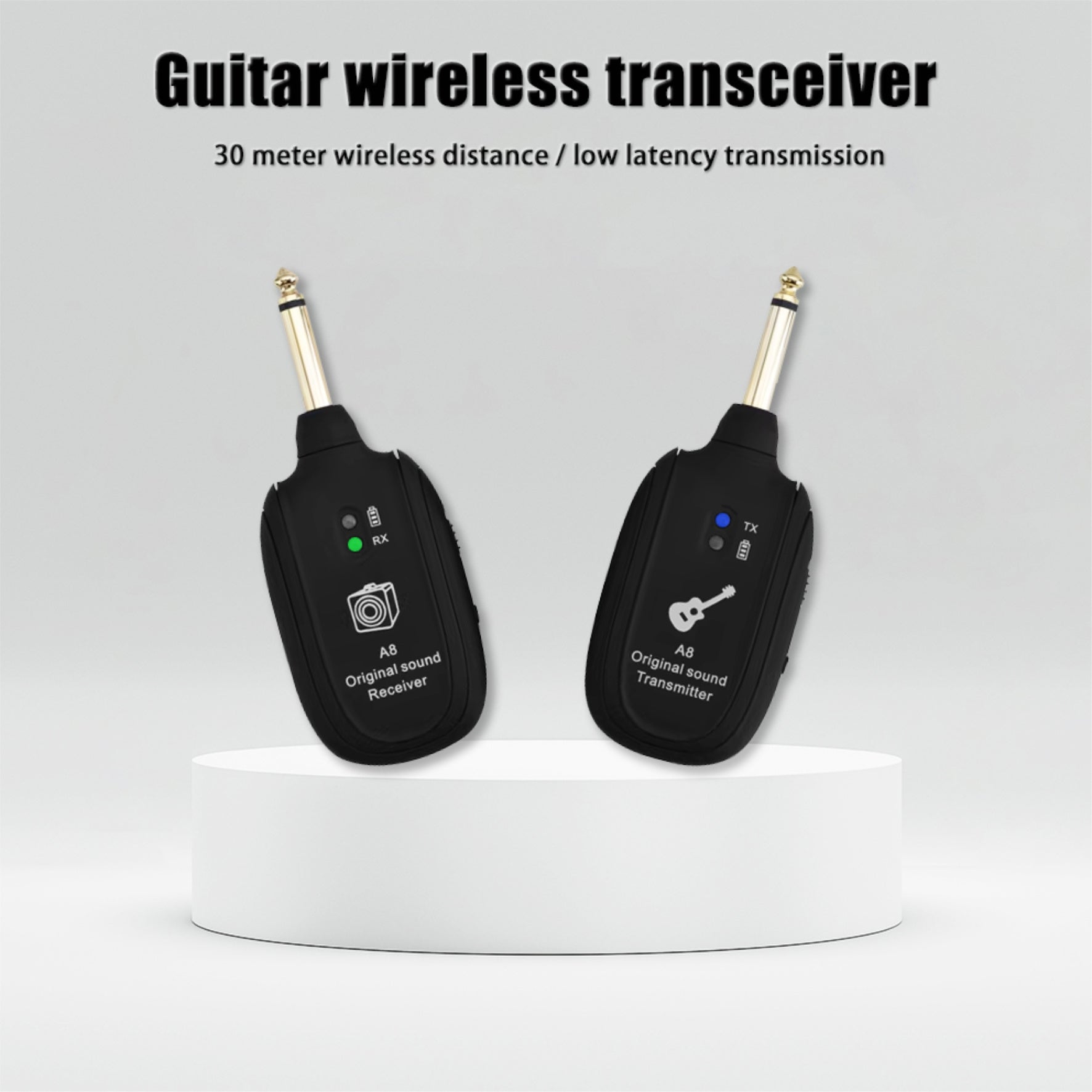 Sistema inalámbrico para guitarra/bajo: transmisor y receptor para guitarra eléctrica, pastillas acústicas e instrumentos de viento, y pastillas para bajo eléctrico | Transmisión de audio Hi-Fi para múltiples dispositivos