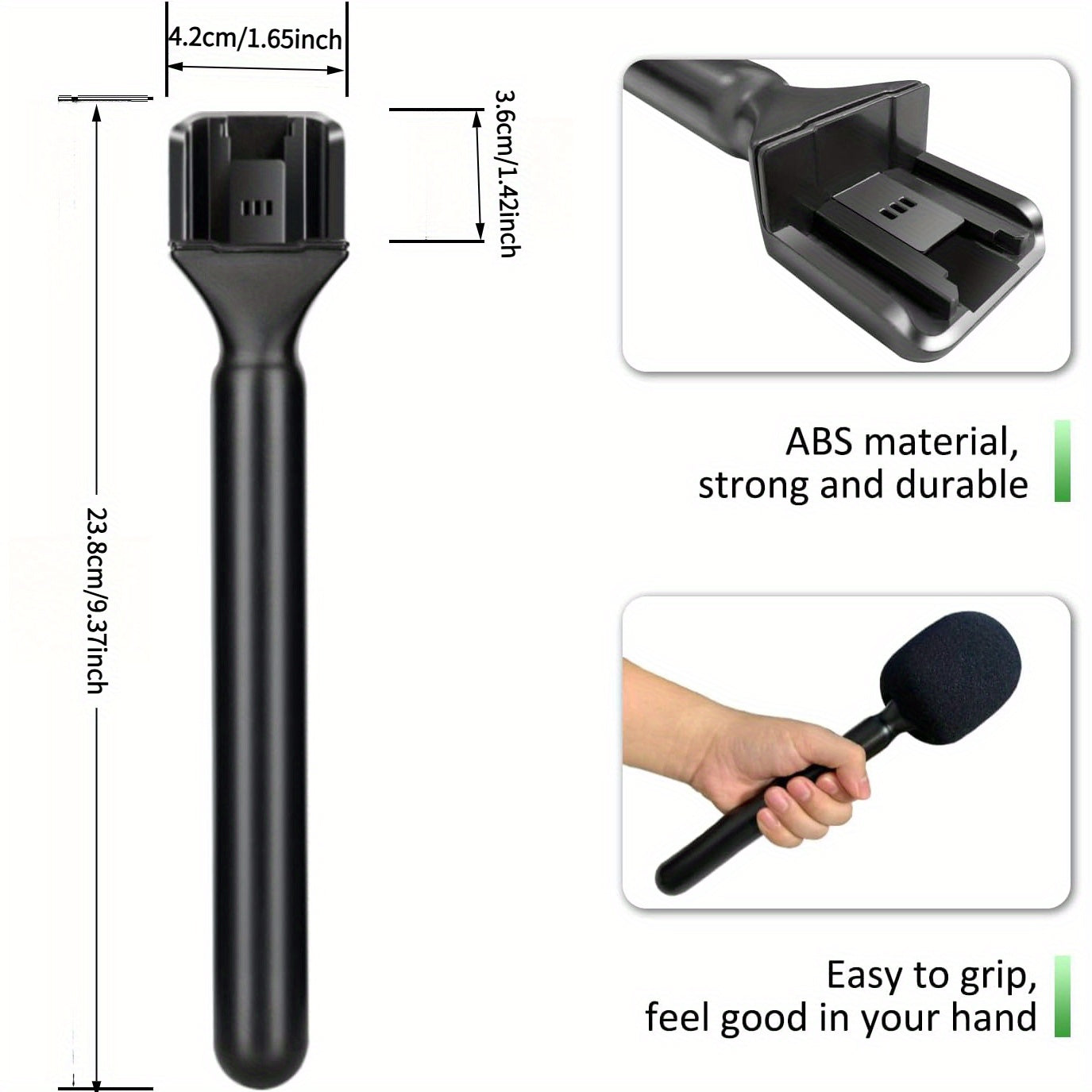 Adaptador de Micrófono Portátil DJI con Protector Antiviento para Entrevistas, Adaptador Portátil para Microphone Rode Interview Go, Filtro Pop de Esponja para Micrófono, Cubierta de Espuma para Micrófono y Soporte Portátil para Vlogging, Entrevistas, Po