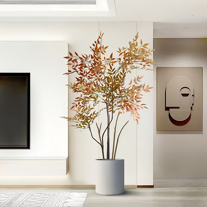 Planta artificial de árbol de bambú grande de 37,5 pulgadas con colores de otoño vibrantes - Perfecta para decoración del hogar, pasillos, estudios, patios y espacios al aire libre - Ideal para apartamentos, hoteles, exposiciones, bodas y fiestas - No re