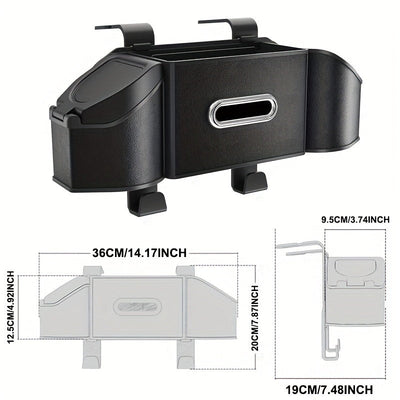Organizador Universal de Resina ABS para Asiento Trasero de Coche de 1 Pieza con Caja de Almacenamiento Multifuncional para Interior de Auto, Porta Pañuelos y Ganchos para Acceso del Lado del Conductor y del Pasajero