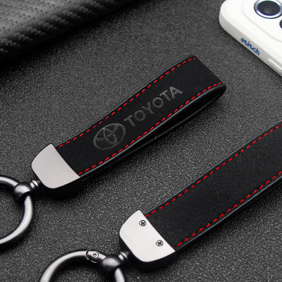 llavero metálico y de cuero de cuero y Metal para Toyota