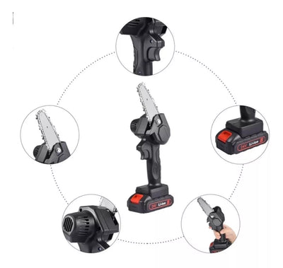 Mini Motosierra Electrica De Mano Portatil Recargable Sierra