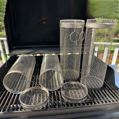 Cesta de parrilla cilíndrica