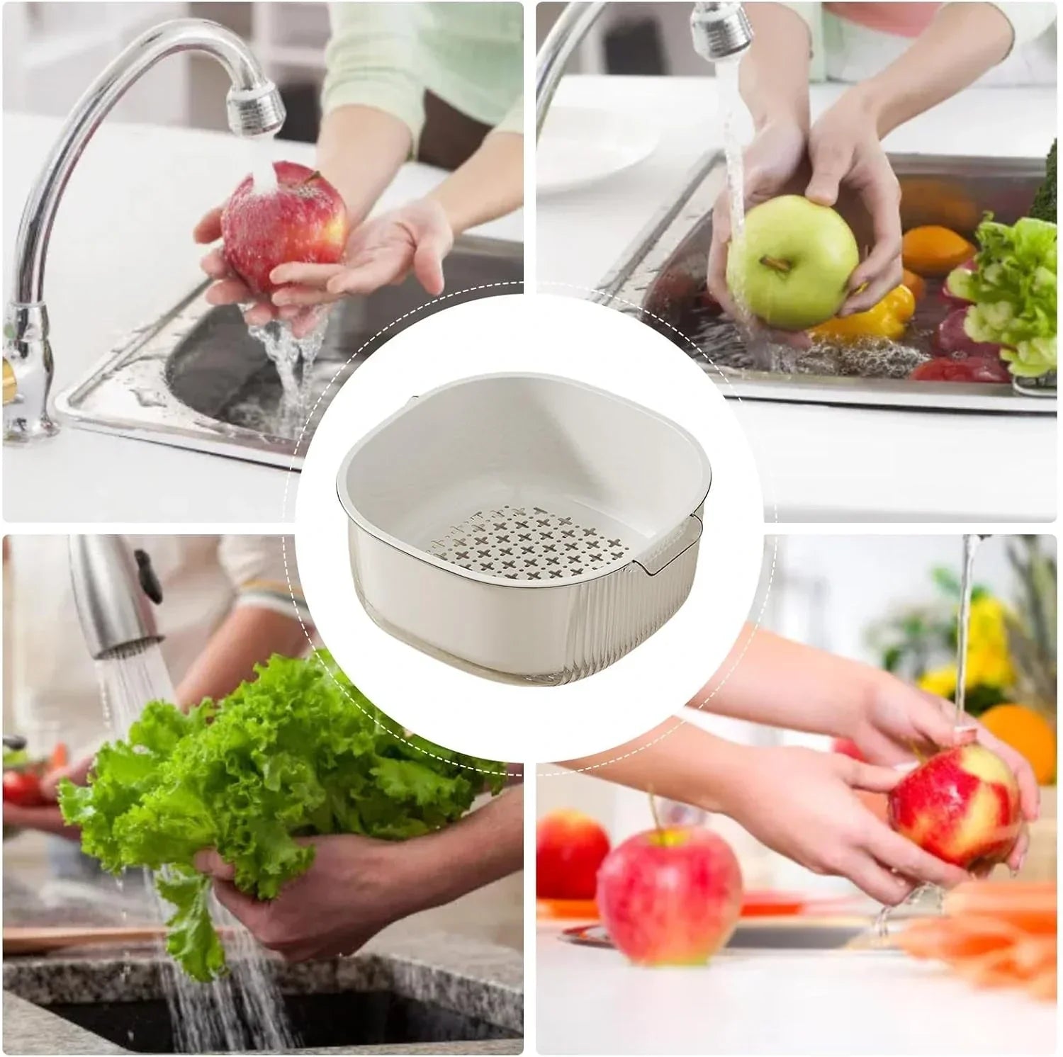 Cesta con Escurridor Para Alimentos
