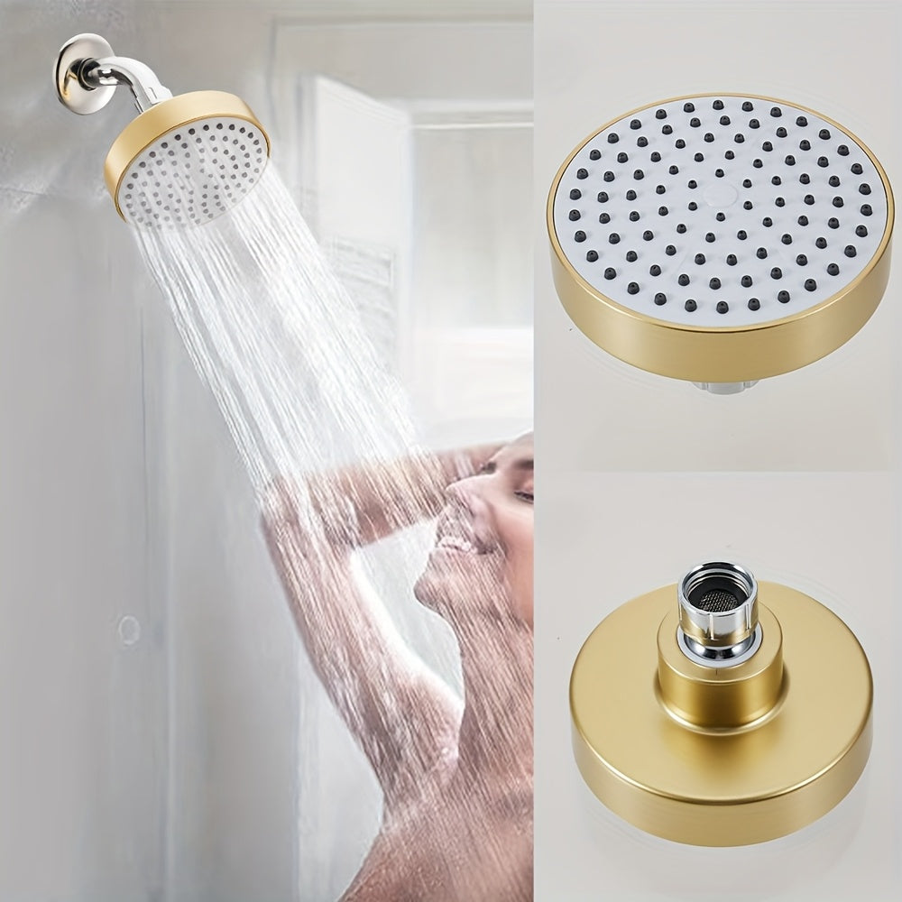 Cabezal de ducha de alta presión, estilo vintage, para montar en la pared, con chorro potente y boquillas pequeñas de silicón, compatible con duchas de flujo alto/bajo, construcción duradera de plástico, incluye soporte y acabado suave