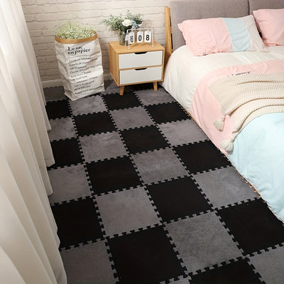 1 Juego De 24 Piezas, Alfombra De Gamuza, Alfombra De Dormitorio, Tapete De Juego, Tapete De Aislamiento Acústico Y Absorción De Impactos, Alfombra De Rompecabezas, Alfombra Interior, Tapete Cuadrado Simple, Decoración Del Hogar Y La Habitación