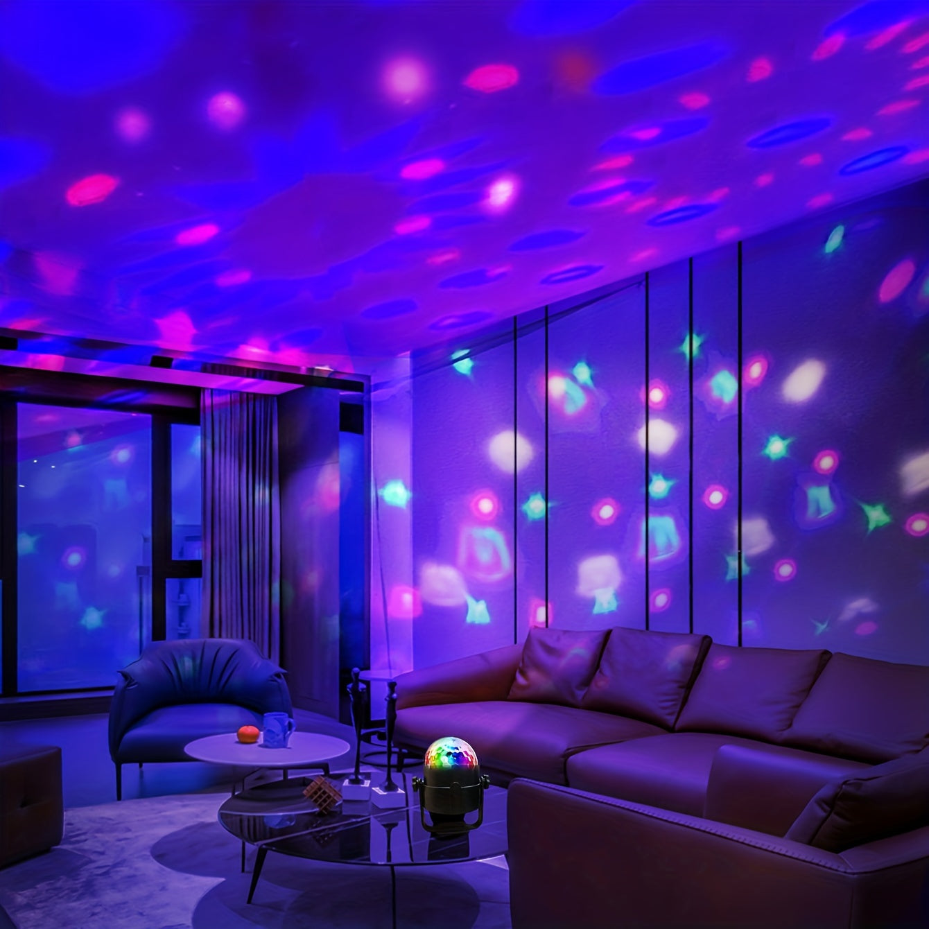 1pc Luz De Bola Mágica De Cristal RGB Con Control Remoto, Luz De Escenario Giratoria De Siete Colores Con Soporte Y Control Remoto, Luz De Discoteca De Fiesta De DJ, Cambio De Color Con Control Remoto, Luz De Escenario Genial, Adecuada Para Actuaciones D
