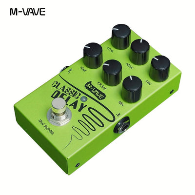 Pedal de efectos de retraso para guitarra clásica M-VAVE - Retraso analógico de 600ms, bypass verdadero, control de EQ/volumen, doble alimentación (9V/USB), pedal compacto - para efectos en vivo/estudio