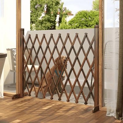 Cerca de jardín de madera ajustable sin taladro, diseño de celosía retráctil para pantallas de privacidad interior/exterior, seguridad para mascotas, plantas trepadoras, madera resistente a la intemperie, fácil instalación para patio, balcón, jardín, pan