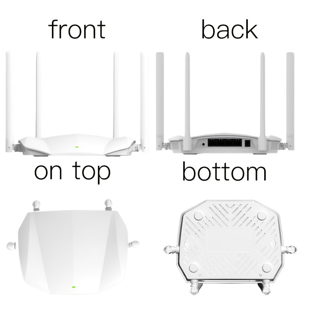 Enrutador WiFi 5 H96 MAX AC1200 de doble banda con 2.4G y 5G, enrutador inalámbrico de +300 Mbps AC1200, 802.11ac MIMO, señal penetrante, control por app, para 12 dispositivos simultáneos en juegos y streaming