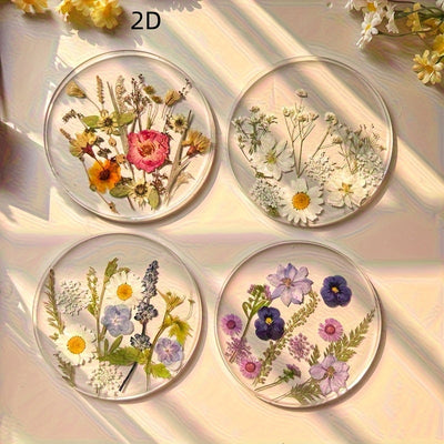 2D Plano, 2D Plano 4 Piezas Juego De Cojines De Acrílico, Cojines De Exteriores Estampados Coloridos, Decoración De Mesa De Regalo De Día De La Madre, Día De Cumpleaños, Diseño De Arte De Flores Silvestres, Patrón 2D Plano, Elección De Navidad, 2D Plano
