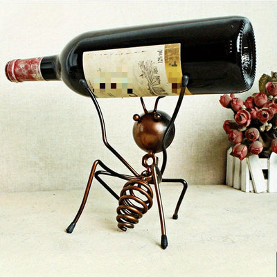 Elegante soporte de vino de metal con diseño de hormigas realistas - Soporte creativo para cócteles y cerveza, perfecto para el hogar, restaurantes y decoración de bares, decoración de hormigas