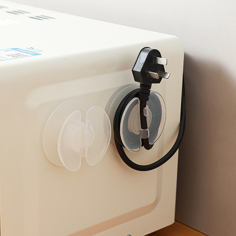 Organizador de cables ajustable | Soporte de pared sin taladro para electrodomésticos de cocina | Porta cables de plástico ABS antivuelcos para freidoras de aire y cafeteras | Estilo nórdico de almacenamiento de encimeras | Soporte de gestión de cables d
