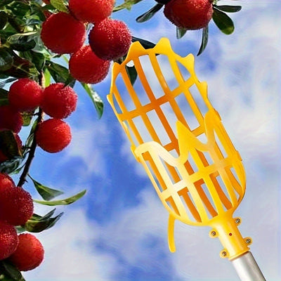 1pc Cabezal Recogedor de Frutas Portátil - Empuñadura Ergonómica Antideslizante, Diseño Hueco para la Cosecha Segura de Frutas, Herramienta Duradera para Manzanas, Naranjas y Bayas - Herramienta Fácil para Recolectar Frutas en Casa y Granja