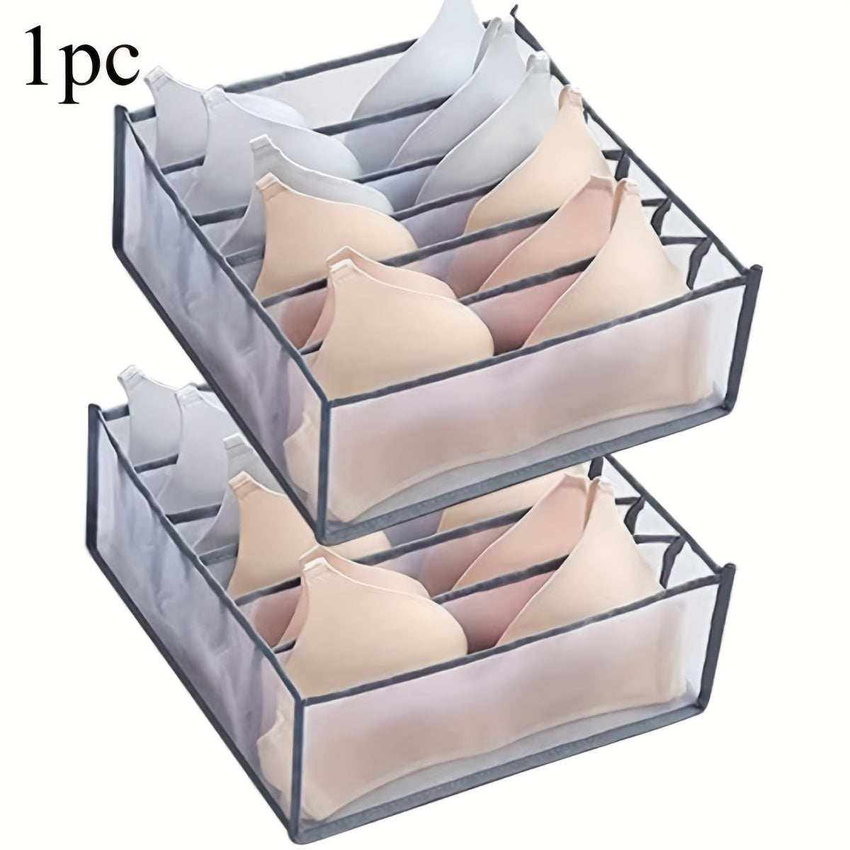Organizador de 6 Compartimentos para Sujetadores y Ropa Interior - Divisor de Cajón Plegable para Almacenamiento en Armario, Perfecto para Sujetadores, Calcetines y Lencería, Contenedores de Almacenamiento, Organizadores de Armario, Organizadores de Clos