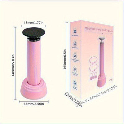 Exfoliador Eléctrico de Pies Compacto con USB - Eliminador de Cutículas Beige Suave para Uso en Casa y Salones de Belleza