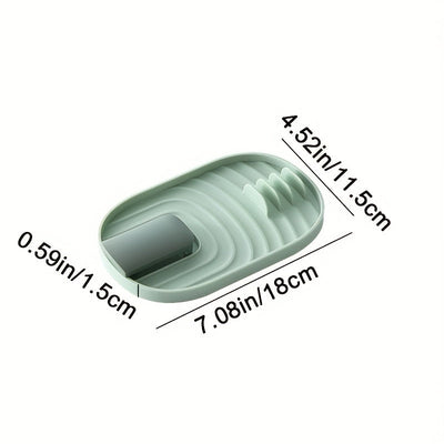 1pc Estante de Almacenamiento de Cocina Moderno de Plástico con Bandeja de Drenaje, Soporte para Tapas de Ollas, Descanso para Cucharas y Organizador de Utensilios para la Organización del Hogar, Organizadores y Almacenamiento de Cocina