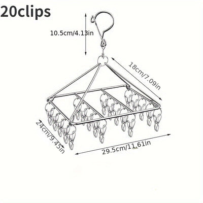Perchero multipinzas de acero inoxidable para cortavientos, perchero pulido para secar calcetines de metal, pinza sólida gruesa para calcetines domésticos, perchero para secar ropa interior y calcetines en el balcón