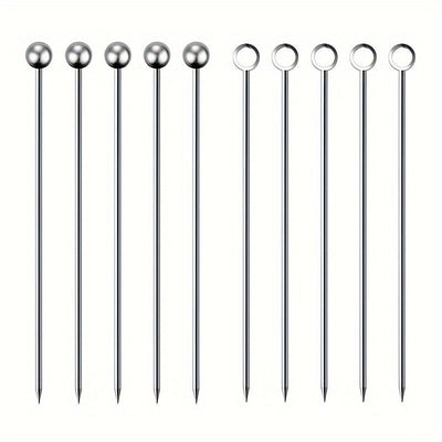 5/10/15/20/40, Palillos para cócteles, Palillos de acero inoxidable para martinis, Brochetas de metal reutilizables para aceitunas aperitivos Bloody Mary Brandied, Palillos de metal para aceitunas aperitivos frutas