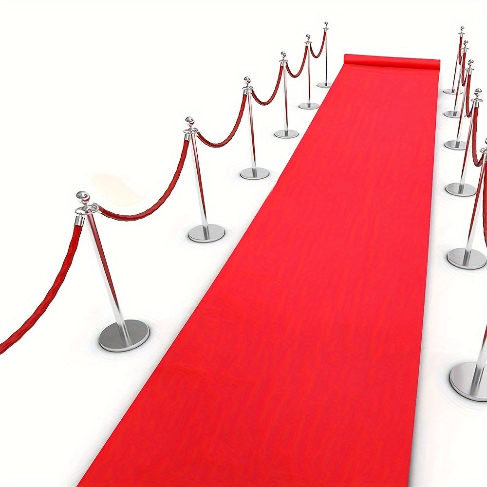 1pc Alfombra Corredor Desechable Roja, Alfombra Lavable A Mano, Adecuada Para Decoración De Hogar, Accesorios De Habitación, Sala De Estar, Pasillo, Celebración, Apertura De Exposiciones, Fiesta De Cumpleaños, Decoración De Escenario, Decoración Interior
