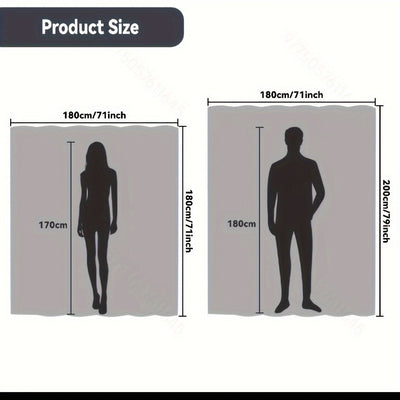 Cortina de Ducha de Baño PEVA, Impermeable, Anti-manchas, Sin Necesidad de Perforar, 12 Ganchos para Cortina de Ducha Gratis