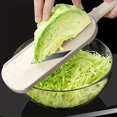 1pc Rallador manual multiusos para repollo - Herramienta cortadora y picadora de verduras de plástico - Fabricante de ensaladas para repollo finamente rallado y verduras verdes - Accesorio de cocina sin batería