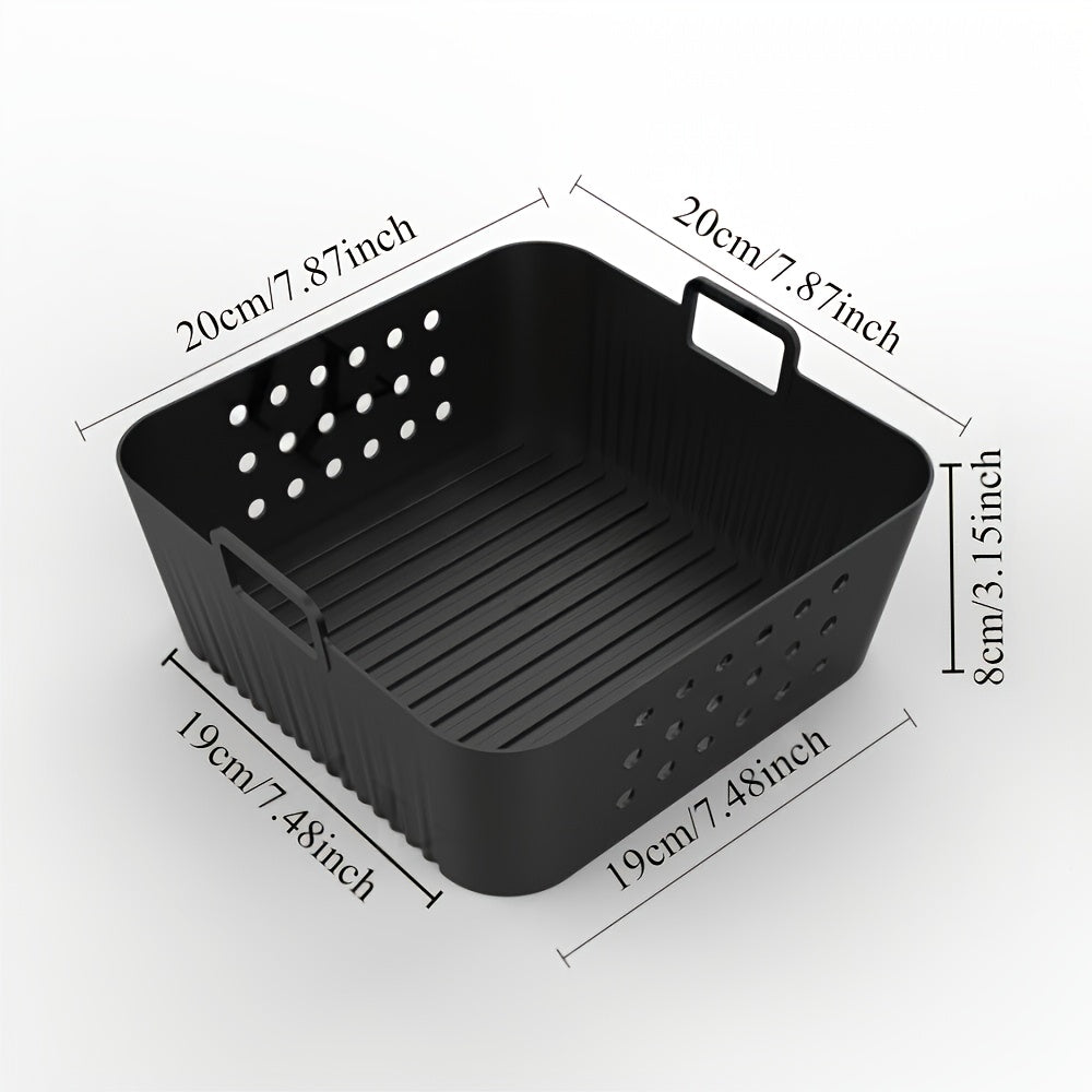 1 unidad de forro de silicona cuadrado para freidora de aire, adecuado para Philips HD9270 COSORI herramientas de repostería, cesta de freidora de aire reutilizable.