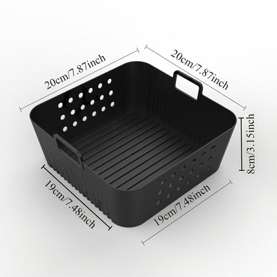 1 unidad de forro de silicona cuadrado para freidora de aire, adecuado para Philips HD9270 COSORI herramientas de repostería, cesta de freidora de aire reutilizable.