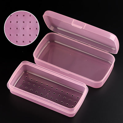 caja de almacenamiento esterilizable para herramientas de manicura, caja de limpieza plástica extraíble con filtro, caja de almacenamiento para uñas y utensilios