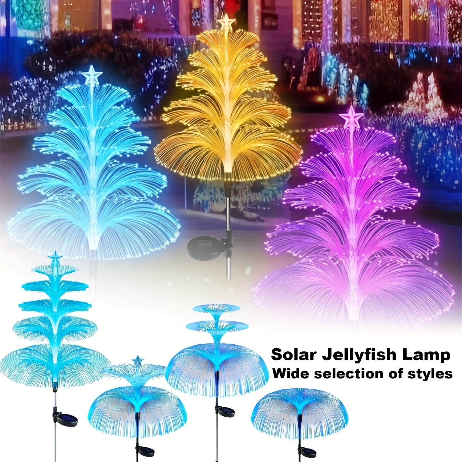 Luz Solar de Medusa para Jardín, Diseño LED de Múltiples Capas, 7 Modos de Luz que Cambian Aleatóriamente, Luz para Césped | Luces para Paisaje, Control por Sensor de Luz, Sin Control Remóto, Apropiado para Jardín Exterior, Patio, Acera, Decoración de Fi