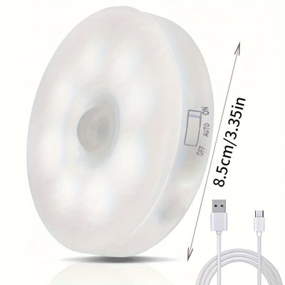 Conjunto de 6 Luces Inteligentes con Sensor de Movimiento AMill - Recargables por USB, Modos de Iluminación Doble (Constante y Por Inducción), Luz Suave Sin Deslumbramiento con Sensor de Fuente Luminosa, Diseño Moderno para Escaleras, Dormitorio, Guarder
