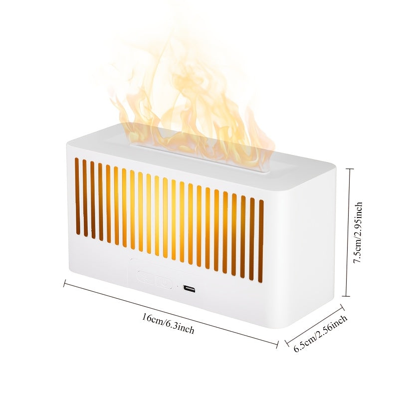 RJJ USB Humidificador de llama, 15-20ml/H Aromaterapia, Luz suave, No deslumbrante, Plástico, para salón, oficina, dormitorio, varios tipos de habitaciones, ≤36V, Humidificador de habitación individual