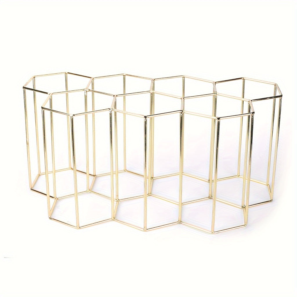 Estante de vino de panal de abejas de metal, estante de vino tinto, decoración nórdica para el hogar, adornos para gabinete de vino, estante de vino de hierro de 7 rejillas