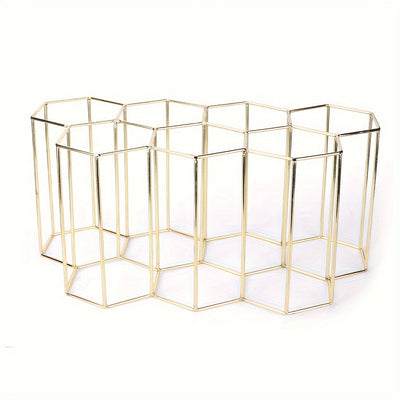 Estante de vino de panal de abejas de metal, estante de vino tinto, decoración nórdica para el hogar, adornos para gabinete de vino, estante de vino de hierro de 7 rejillas