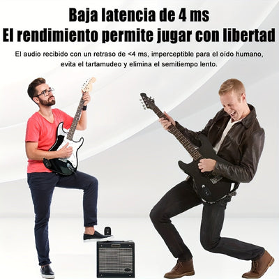 Sistema inalámbrico para guitarra/bajo: transmisor y receptor para guitarra eléctrica, pastillas acústicas e instrumentos de viento, y pastillas para bajo eléctrico | Transmisión de audio Hi-Fi para múltiples dispositivos
