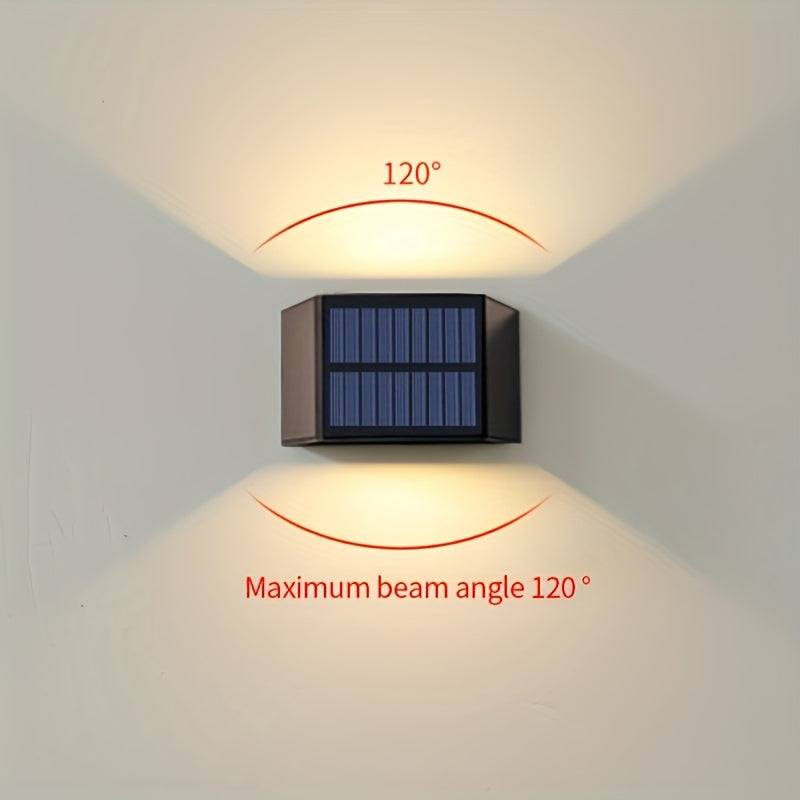 1pc/2pcs/4pcs Lámpara de Pared Solar HISHELL, Sensor Inteligente 5.5W Alta Eficiencia, Carga Dual-Direccional, Temperatura de Color Blanco Cálido y Frío, Batería de 12 Horas, Material ABS Impermeable, Compatible con Jardín, Garaje, Pasillo