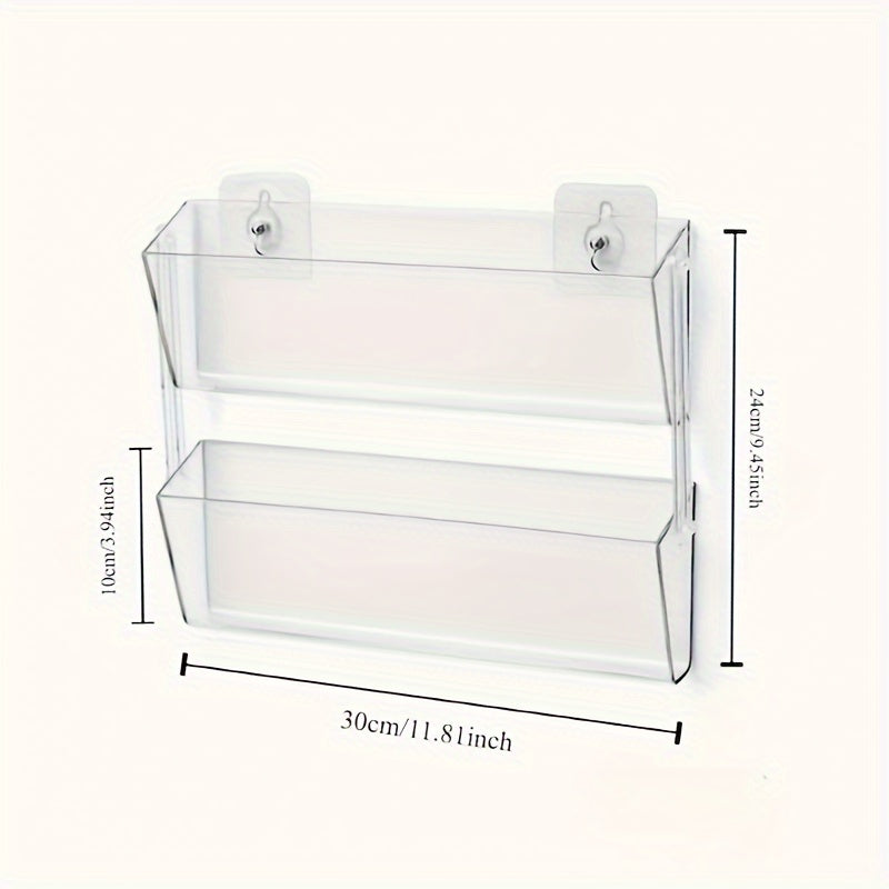 Organizador de archivos de pared acrílico, soporte de tarjetas transparente para uso en la oficina y el hogar, acabado pulido, multiusos, adecuado para varios tipos de habitaciones, estante colgante.